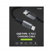 Ringke Premium USB-C to USB-C 3.0 Cable - кабел за MacBook и устройства с USB-C порт (1.2 м) (черен) 5