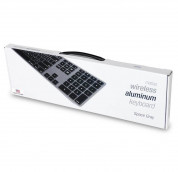 Matias Wireless Aluminum Keyboard with Numeric Keypad - качествена алуминиева безжична клавиатура за компютри, таблети и устройства с Bluetooth (тъмносив)  3