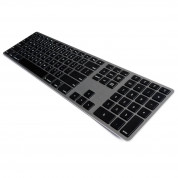 Matias Wireless Aluminum Keyboard with Numeric Keypad - качествена алуминиева безжична клавиатура за компютри, таблети и устройства с Bluetooth (тъмносив) 