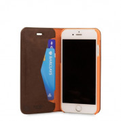 Knomo Premium Folio Case - кожен (естествена кожа) калъф за за iPhone 8, iPhone 7 (кафяв) 2