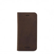 Knomo Premium Folio Case - кожен (естествена кожа) калъф за за iPhone 8, iPhone 7 (кафяв)