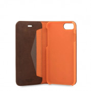 Knomo Premium Folio Case - кожен (естествена кожа) калъф за за iPhone 8, iPhone 7 (кафяв) 4