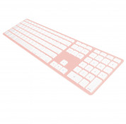 Matias Wireless Aluminum Keyboard with Numeric Keypad - качествена алуминиева безжична клавиатура за компютри, таблети и устройства с Bluetooth (розово злато) 