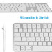 Macally Slim USB Keyboard 104 Key Full-Size US - USB клавиатура оптимизирана за MacBook (бял)  3