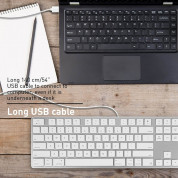Macally Slim USB Keyboard 104 Key Full-Size US - USB клавиатура оптимизирана за MacBook (бял)  4