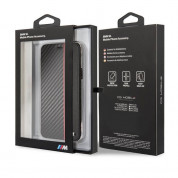 BMW M Collection Booktype Case - дизайнерски кожен калъф, тип портфейл за Samsung Galaxy S9 (черен-червен) 2