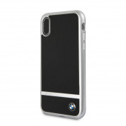 BMW Signature Aluminium Stripe Silicone Hard Case - твърд силиконов кейс за iPhone XS, iPhone X (черен) 1