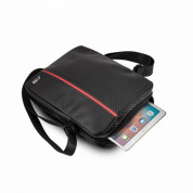 BMW Carbon Inspiration Tablet Bag - дизайнерска чанта с презрамка за таблети до 8 инча (черен-червен) 1