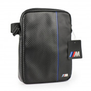 BMW Carbon Inspiration Tablet Bag - дизайнерска чанта с презрамка за таблети до 8 инча (черен-син) 1