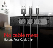 Baseus Peas Magnetic Cable Clip Holder (ACWDJ-01) - магнитен органайзер за кабели (черен) 2