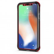 Spigen Reventon Case - хибриден удароустойчив кейс и 2 броя стъклено покритие за iPhone XS, iPhone X (черен-червен) 5