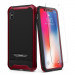 Spigen Reventon Case - хибриден удароустойчив кейс и 2 броя стъклено покритие за iPhone XS, iPhone X (черен-червен) 11