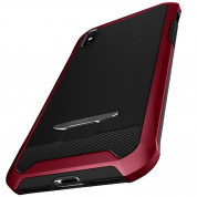 Spigen Reventon Case - хибриден удароустойчив кейс и 2 броя стъклено покритие за iPhone XS, iPhone X (черен-червен) 3