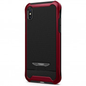 Spigen Reventon Case - хибриден удароустойчив кейс и 2 броя стъклено покритие за iPhone XS, iPhone X (черен-червен) 1