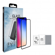 Eiger 3D Glass Full Screen Tempered Glass Screen Protector - калено стъклено защитно покритие с извити ръбове за целия дисплей на iPhone 11 Pro Max, iPhone XS Max (черен-прозрачен) 6