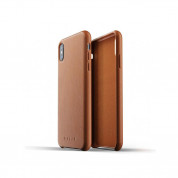 Mujjo Leather Case - кожен (естествена кожа) кейс за iPhone XS Max (кафяв) 2