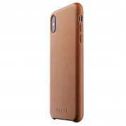 Mujjo Leather Case - кожен (естествена кожа) кейс за iPhone XS Max (кафяв)