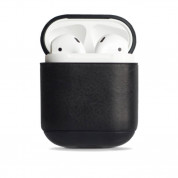Krusell Sunne Leather Case - кожен кейс (ествествена кожа) за Apple Airpods (черен)