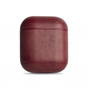 Krusell Sunne Leather Case - кожен кейс (ествествена кожа) за Apple Airpods (червен) 2