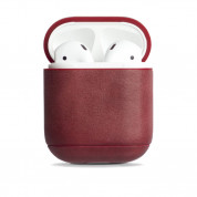Krusell Sunne Leather Case - кожен кейс (ествествена кожа) за Apple Airpods (червен)
