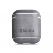 Krusell Sunne Leather Case - кожен кейс (ествествена кожа) за Apple Airpods (сив) 1