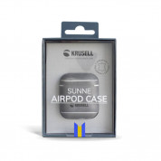Krusell Sunne Leather Case - кожен кейс (ествествена кожа) за Apple Airpods (сив) 4