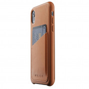Mujjo Full Leather Wallet Case- кожен (естествена кожа) кейс с джоб за кредитна карта за iPhone XR (кафяв) 2