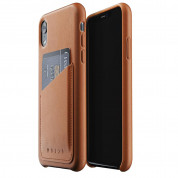 Mujjo Full Leather Wallet Case- кожен (естествена кожа) кейс с джоб за кредитна карта за iPhone XR (кафяв)