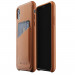 Mujjo Full Leather Wallet Case- кожен (естествена кожа) кейс с джоб за кредитна карта за iPhone XR (кафяв) 1