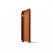 Mujjo Full Leather Wallet Case- кожен (естествена кожа) кейс с джоб за кредитна карта за iPhone XR (кафяв) 1
