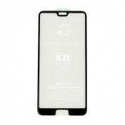 Premium Full Glue 5D Tempered Glass - обхващащо и ръбовете стъклено защитно покритие за дисплея на Huawei P20 (черен)