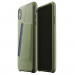 Mujjo Leather Wallet Case - кожен (естествена кожа) кейс с джоб за кредитна карта за iPhone XS Max (маслинен) 2