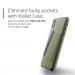 Mujjo Leather Wallet Case - кожен (естествена кожа) кейс с джоб за кредитна карта за iPhone XS Max (маслинен) 4