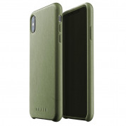Mujjo Leather Case - кожен (естествена кожа) кейс за iPhone XS Max (маслинен)