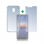 4smarts 360° Protection Set - тънък силиконов кейс и стъклено защитно покритие за дисплея на Nokia 3.1 (прозрачен)