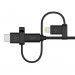 Belkin Universal Cable with Micro-USB, USB-C and Lightning Connectors - качествен USB кабел с Lightning, microUSB и USB-C конектори (черен) 3