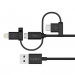 Belkin Universal Cable with Micro-USB, USB-C and Lightning Connectors - качествен USB кабел с Lightning, microUSB и USB-C конектори (черен) 4
