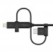 Belkin Universal Cable with Micro-USB, USB-C and Lightning Connectors - качествен USB кабел с Lightning, microUSB и USB-C конектори (черен) 2