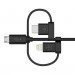Belkin Universal Cable with Micro-USB, USB-C and Lightning Connectors - качествен USB кабел с Lightning, microUSB и USB-C конектори (черен) 1
