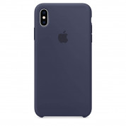 Apple Silicone Case - оригинален силиконов кейс за iPhone XS Max (тъмносин)