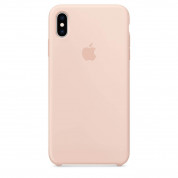 Apple Silicone Case - оригинален силиконов кейс за iPhone XS Max (розов пясък)