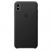 Apple iPhone Leather Case - оригинален кожен кейс (естествена кожа) за iPhone XS Max (черен)
