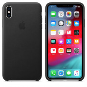 Apple iPhone Leather Case - оригинален кожен кейс (естествена кожа) за iPhone XS Max (черен) 2