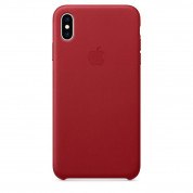 Apple iPhone Leather Case - оригинален кожен кейс (естествена кожа) за iPhone XS Max (червен)