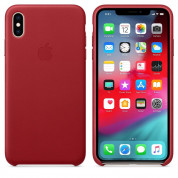 Apple iPhone Leather Case - оригинален кожен кейс (естествена кожа) за iPhone XS Max (червен) 1