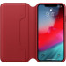 Apple Leather Folio Case - оригинален кожен (естествена кожа) калъф за iPhone XS Max (червен) 4