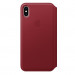 Apple Leather Folio Case - оригинален кожен (естествена кожа) калъф за iPhone XS Max (червен) 5
