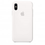Apple Silicone Case - оригинален силиконов кейс за iPhone XS (бял)