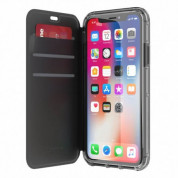 Griffin Survivor Clear Wallet Case - кожен калъф, тип портфейл с висока защита за iPhone XS Max (черен-прозрачен) 2