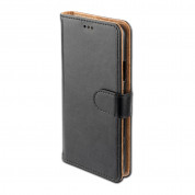 4smarts Premium Wallet Case URBAN - кожен калъф с поставка и отделение за кр. карта за iPhone XS, iPhone X (черен-кафяв)